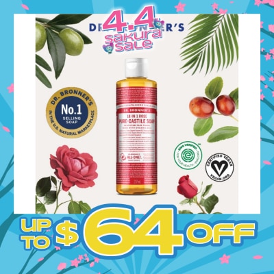 DR BRONNER'S - Rose Pure Castile Liquid Soap 237ml