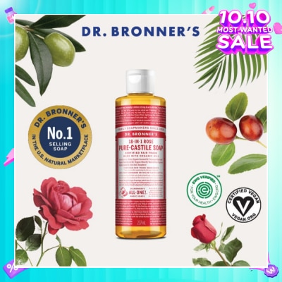 DR BRONNER'S Rose Pure Castile Liquid Soap 237ml