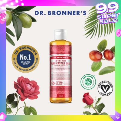 DR BRONNER'S Rose Pure Castile Liquid Soap 237ml