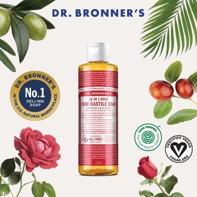 DR BRONNER'S Rose Pure Castile Liquid Soap 237ml