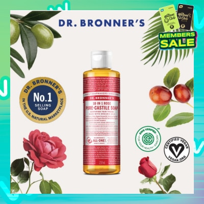 DR BRONNER'S Rose Pure Castile Liquid Soap 237ml