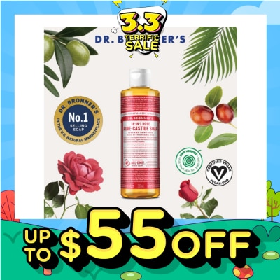 DR BRONNER'S Rose Pure Castile Liquid Soap 237ml