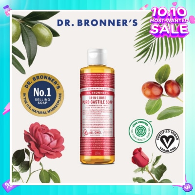 DR BRONNER'S Rose Pure Castile Liquid Soap 237ml