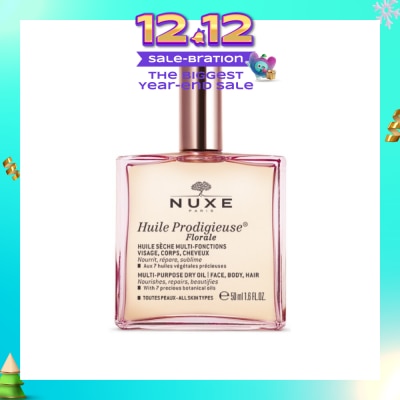 NUXE Florale Multi-Purpose Dry Oil (For Face & Hair & Body + Reduce Stretch Marks) 50ml