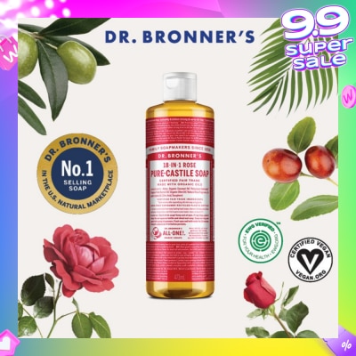 DR BRONNER'S Rose Pure Castile Liquid Soap 473ml