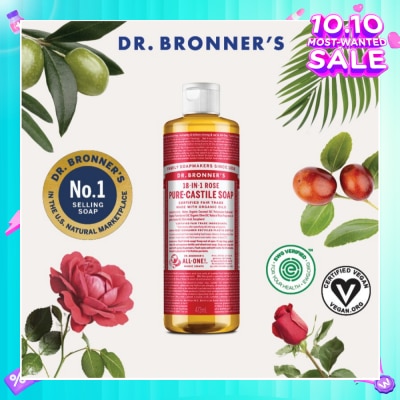DR BRONNER'S Rose Pure Castile Liquid Soap 473ml