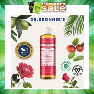 DR BRONNER'S - Rose Pure Castile Liquid Soap 473ml