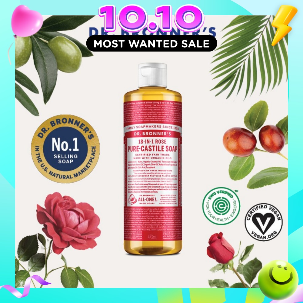 Rose Pure Castile Liquid Soap 473ml image