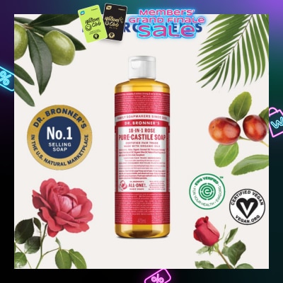 DR BRONNER'S Rose Pure Castile Liquid Soap 473ml