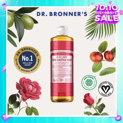 DR BRONNER'S Rose Pure Castile Liquid Soap 473ml
