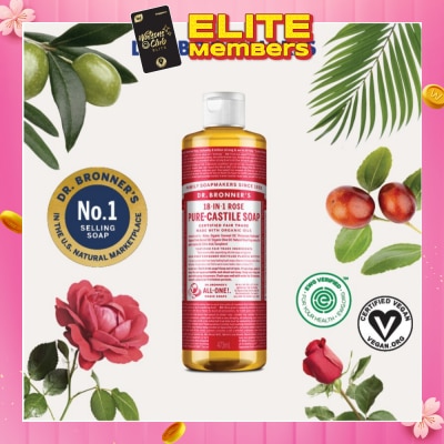 DR BRONNER'S Rose Pure Castile Liquid Soap 473ml