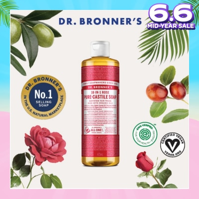 DR BRONNER'S Rose Pure Castile Liquid Soap 473ml