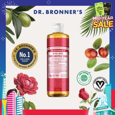 DR BRONNER'S Rose Pure Castile Liquid Soap 473ml