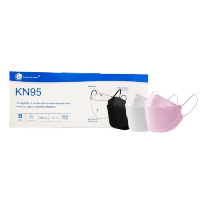 GREENCARE KN95 3D Fish-Shaped Mask (Suitable For Sensitive Skin + 4 Filtration Layers) 20s (*Colours will be Issued at Random)