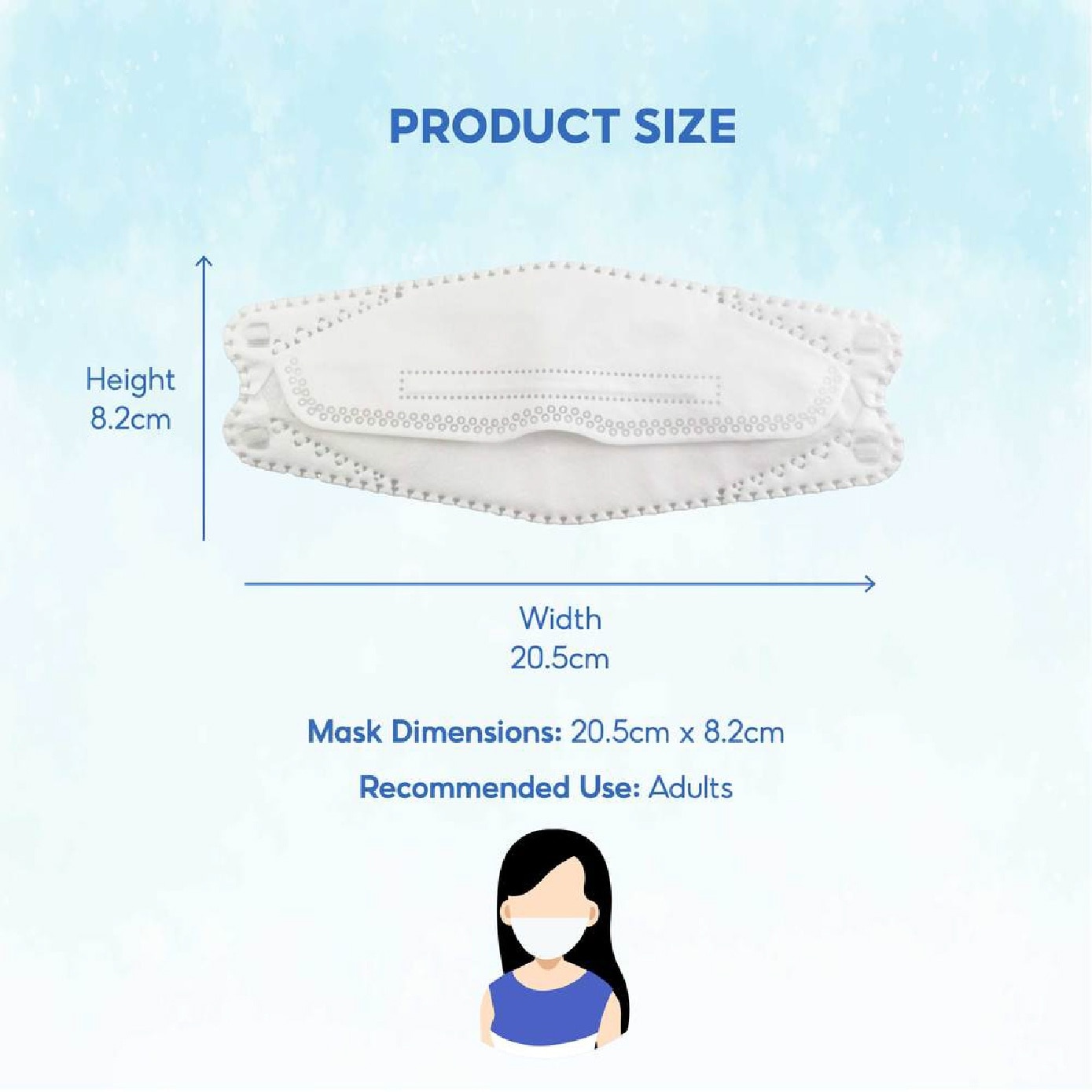 KN95 3D Fish-Shaped Mask White 20s image