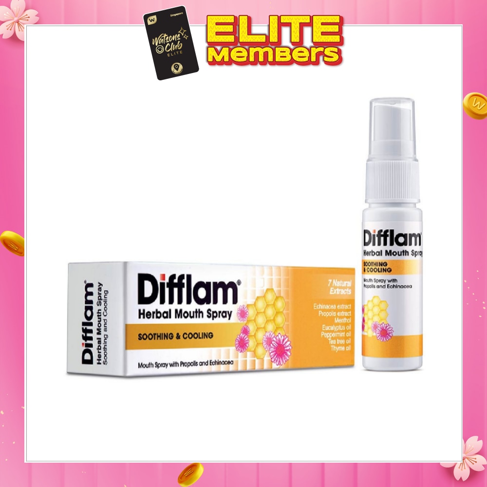 DIFFLAM Herbal Mouth Spray with Natural Extracts (with Propolis + Echinacea) 15ml