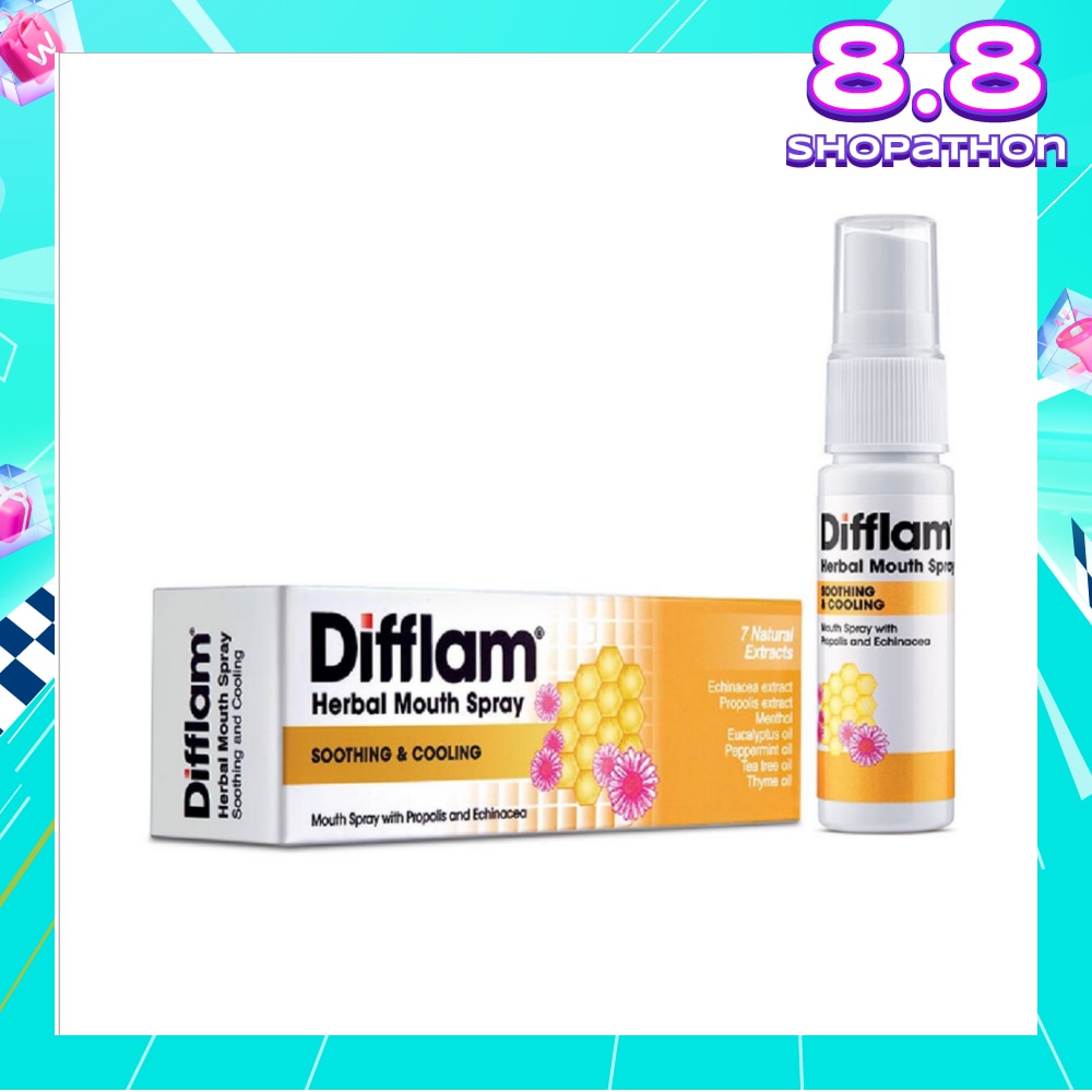 DIFFLAM Herbal Mouth Spray with Natural Extracts (with Propolis + Echinacea) 15ml