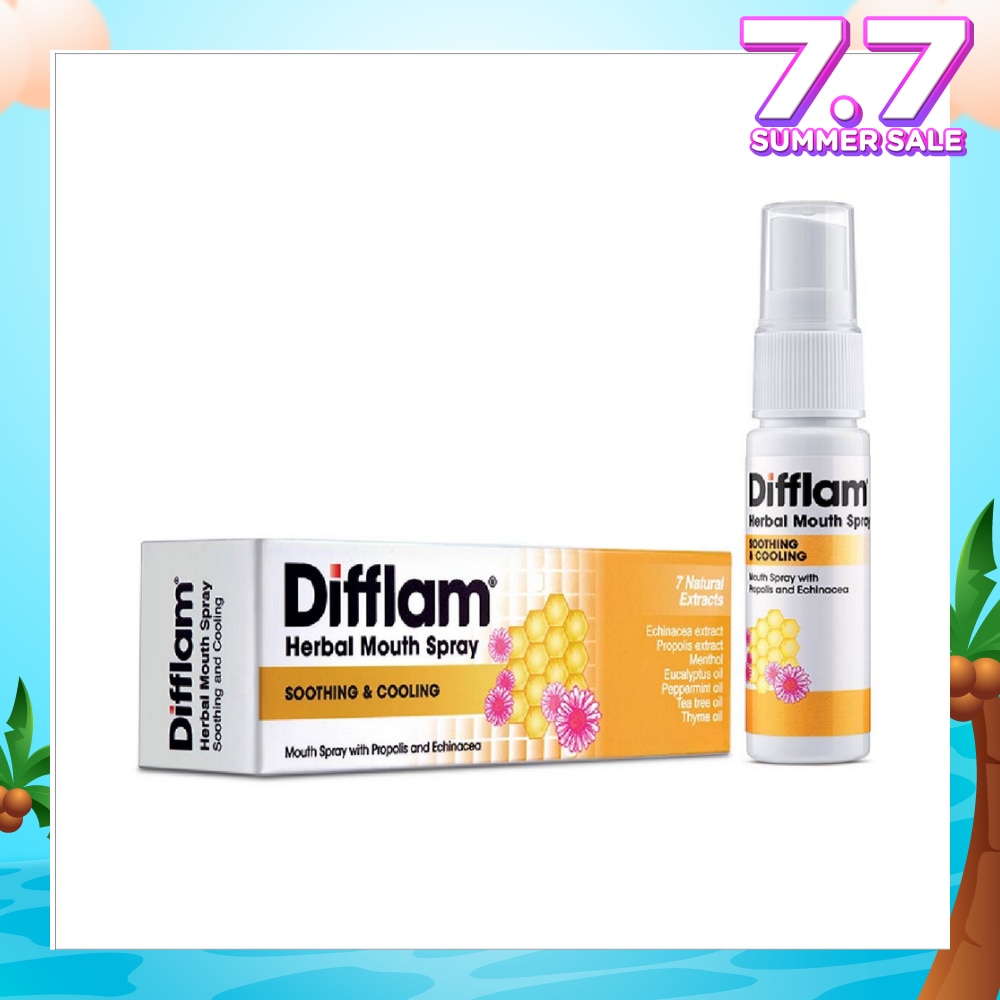 DIFFLAM Herbal Mouth Spray with Natural Extracts (with Propolis + Echinacea) 15ml