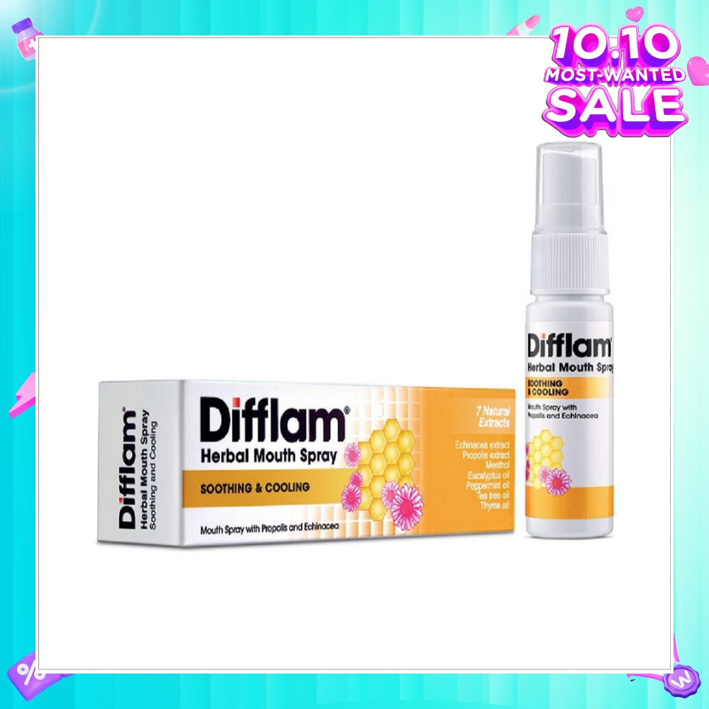 DIFFLAM Herbal Mouth Spray with Natural Extracts (with Propolis + Echinacea) 15ml