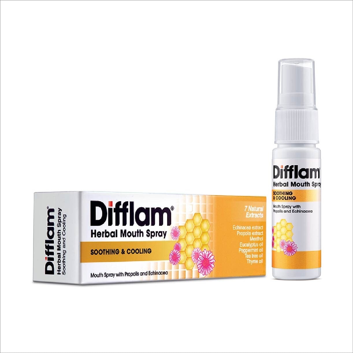 DIFFLAM Herbal Mouth Spray with Natural Extracts (with Propolis + Echinacea) 15ml