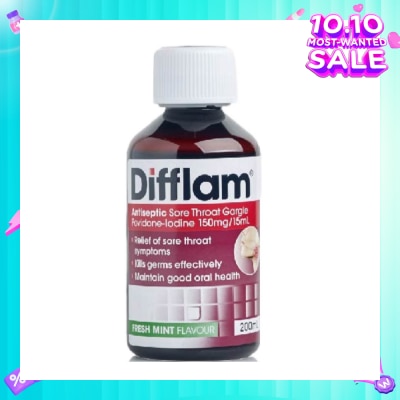 DIFFLAM Antiseptic Sore Throat Gargle 200ml (Expiry: April`2026)