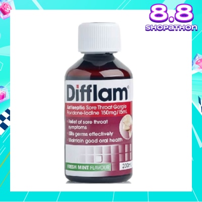 DIFFLAM Antiseptic Sore Throat Gargle (Relief Sore Throat Symptoms + Maintain Good Oral Health) 200ml
