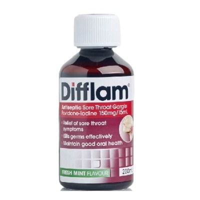 DIFFLAM Antiseptic Sore Throat Gargle (Relief Sore Throat Symptoms + Maintain Good Oral Health) 200ml