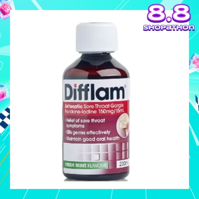 DIFFLAM Antiseptic Sore Throat Gargle (Relief Sore Throat Symptoms + Maintain Good Oral Health) 200ml