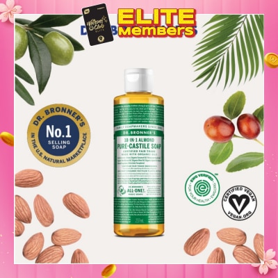 DR BRONNER'S Almond Pure Castile Liquid Soap 237ml