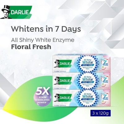 DARLIE All Shiny White Enzyme Whitening Toothpaste Floral Fresh Value Pack120g x 3s