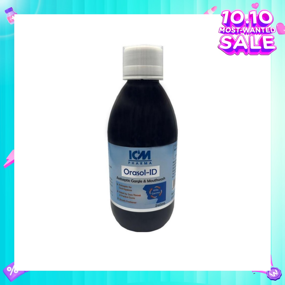 Orasol-Id Antiseptic Gargle And Mouthwash (Contains Povidone Iodine) 240ml