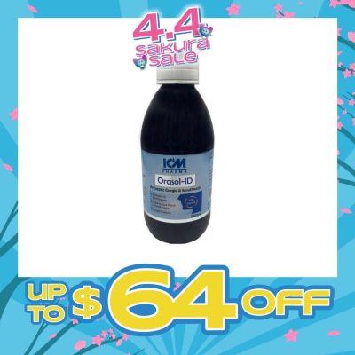 ICM PHARMA - Orasol-Id Antiseptic Gargle And Mouthwash (Contains Povidone Iodine) 240ml (Expiry: Nov`2026)