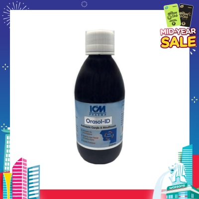 ICM PHARMA Orasol-Id Antiseptic Gargle And Mouthwash (Contains Povidone Iodine) 240ml