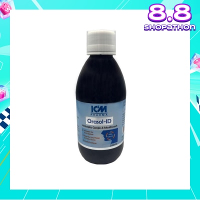 ICM PHARMA Orasol-Id Antiseptic Gargle And Mouthwash (Contains Povidone Iodine) 240ml