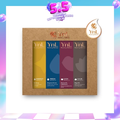 YnL - YnL Aromatherapy Medicated Oil 10ml Gift Packset (Energy: Sea Spray + Fresh: Bergamot & Lime + Lush: Patchouli & Cedarwood + Calm: Magnolia)