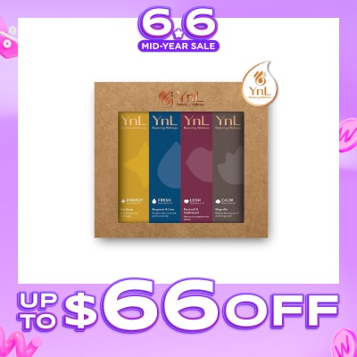 YnL - YnL Aromatherapy Medicated Oil 10ml Gift Packset (Energy: Sea Spray + Fresh: Bergamot & Lime + Lush: Patchouli & Cedarwood + Calm: Magnolia)