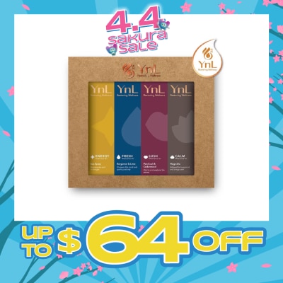 YnL - YnL Aromatherapy Medicated Oil 10ml Gift Packset (Energy: Sea Spray + Fresh: Bergamot & Lime + Lush: Patchouli & Cedarwood + Calm: Magnolia)