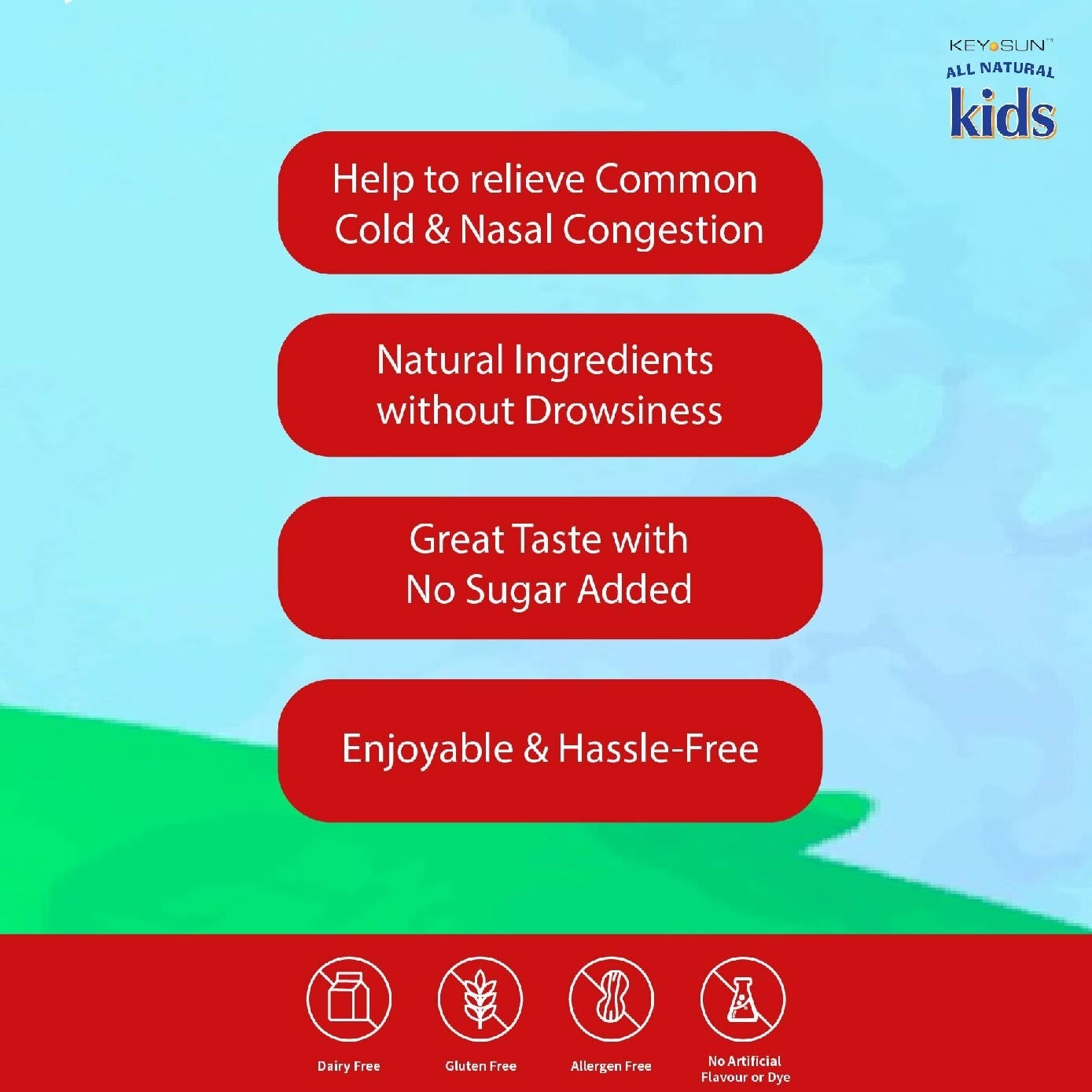 All Kids Natural Lozenges for Kids Raspberry (Individually Packed + For Temporary Relief of Cold & Runny Nose + Suitable for Age 5 & Up) 10s