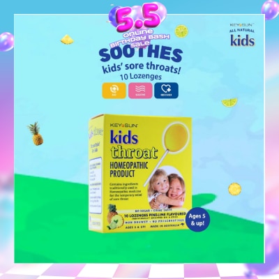 KEY SUN - All Natural Kids Lozenges for Kids Pine-Lime (Individually Packed + Suitable for Age 5 & Up) 10s