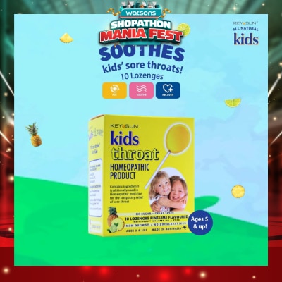 KEY SUN - All Natural Kids Lozenges for Kids Pine-Lime (Individually Packed + Suitable for Age 5 & Up) 10s