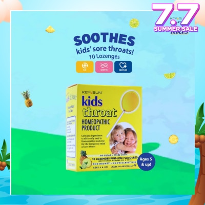 KEY SUN All Natural Kids Lozenges for Kids Pine-Lime (Individually Packed + Suitable for Age 5 & Up) 10s (Expiry: Feb`2026)
