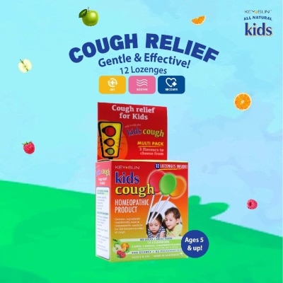 KEY SUN All Kids Natural Lozenges for Kids Multipack (Individually Packed + For Temporary Relief of Cough + Suitable for Age 5 & Up) 12s