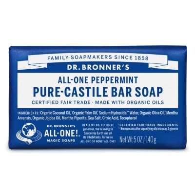 DR BRONNER'S All in One Peppermint Pure Castile Bar Soap 140g