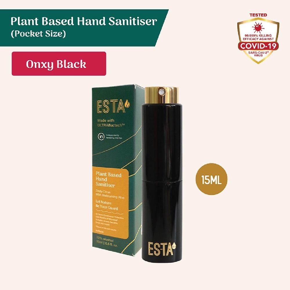 Matte Black Pocket Hand Sanitiser (Kill 99.99% Of Viruses , Gentle & Moisturising Formula) 15ml