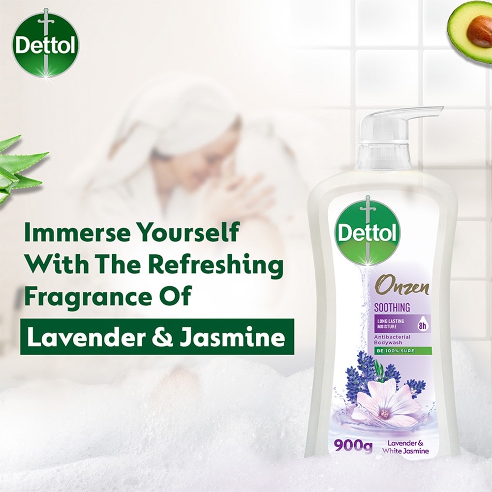Onzen Soothing Body Wash Lavender & White Jasmine (99.9% Germ Protection + Healthy & Glowing Skin) 900g
