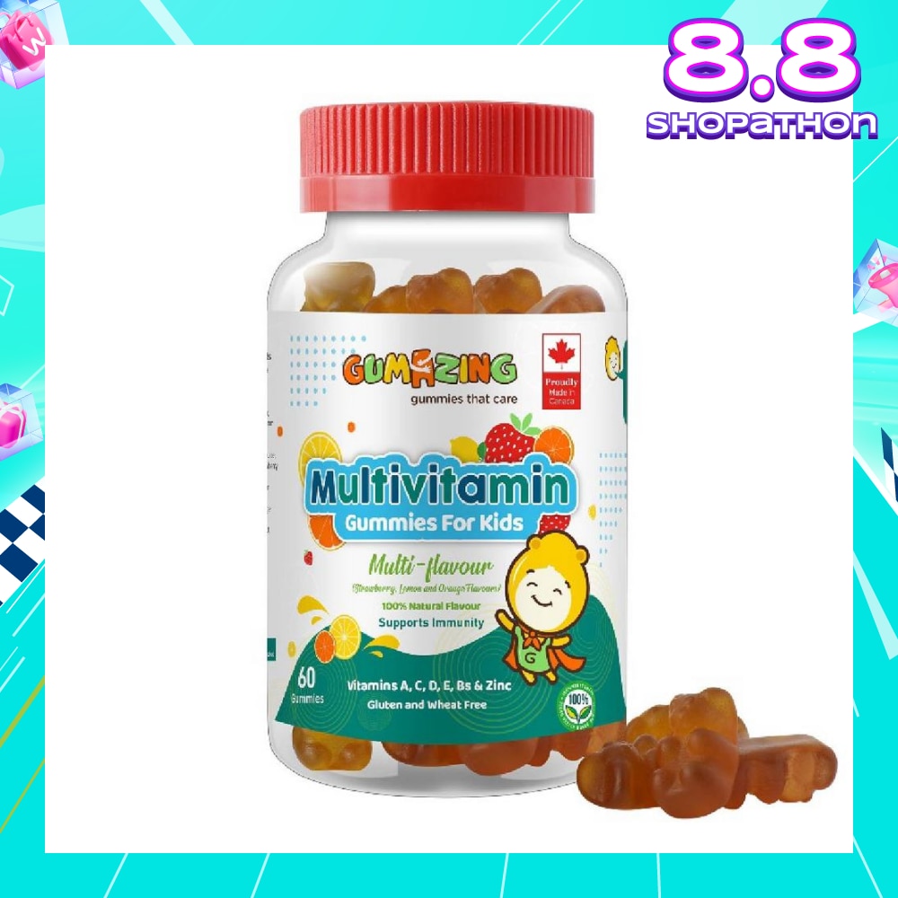Kids Daily Multivitamin Gummy 30 Day Supply (Vitamins A, C, D, E, Bs + Zinc for Immune Support) 60s