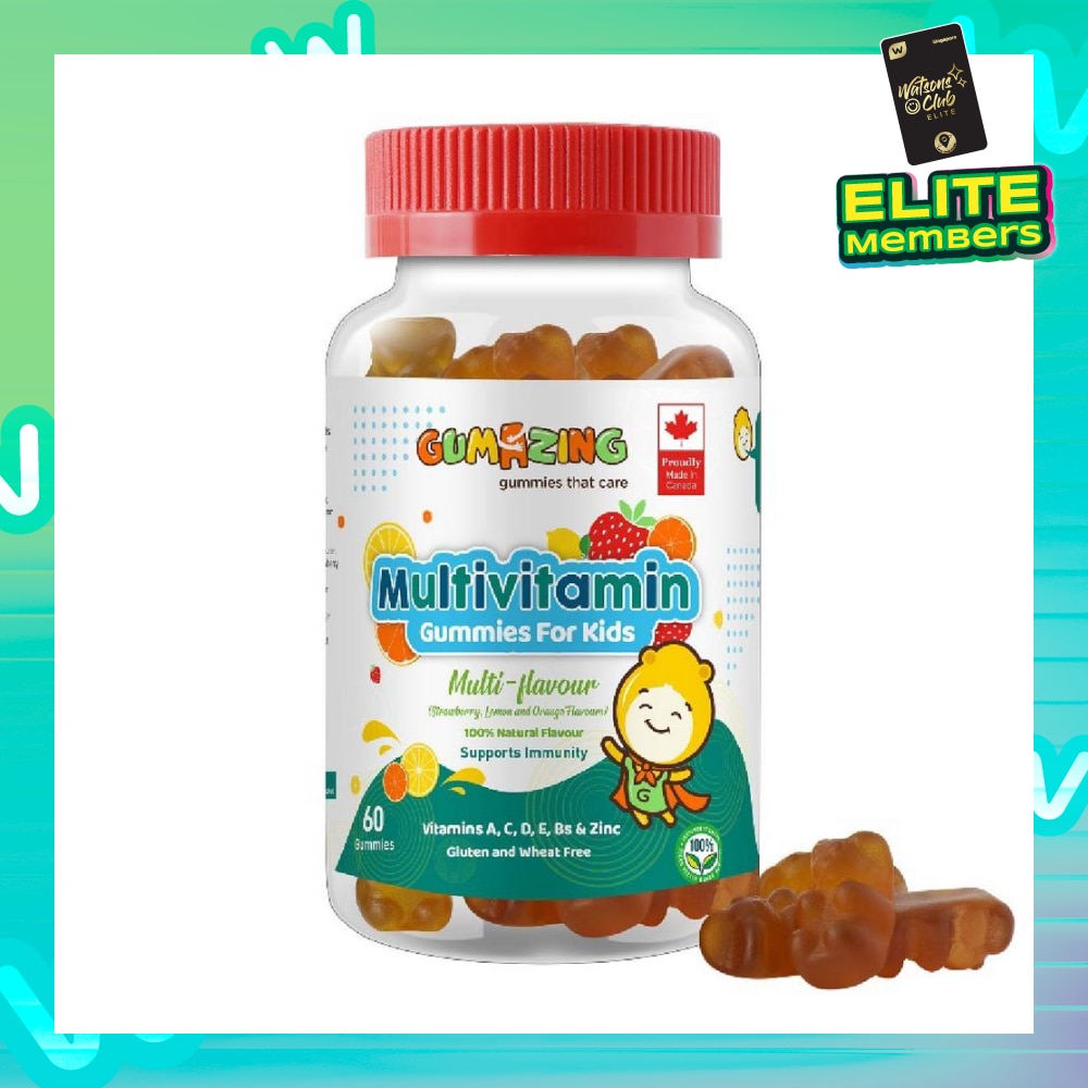 Kids Daily Multivitamin Gummy 30 Day Supply (Vitamins A, C, D, E, Bs + Zinc for Immune Support) 60s