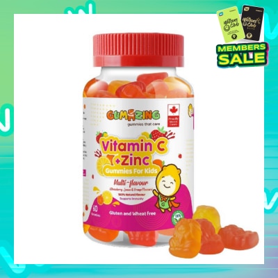 GUMAZING Kids Daily Gummy Vitamins C + Zinc 30 Day Supply (For Immune Support) 60s