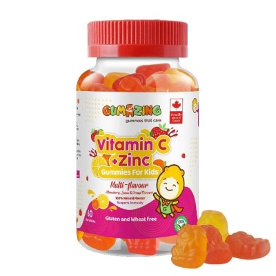 GUMAZING Kids Daily Gummy Vitamins C + Zinc 30 Day Supply (For Immune Support) 60s