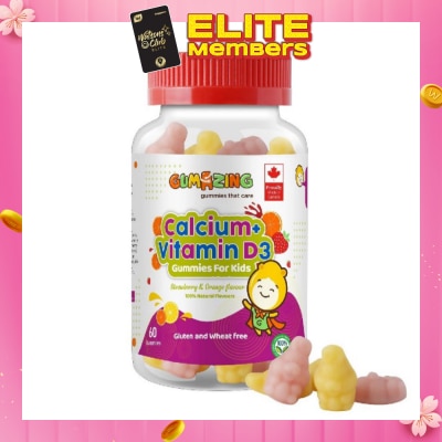 GUMAZING Kids Daily Vitamin Gummy 30 Day Supply (Calcium + Vitamin D3 for Bone and Immune Health) 60s